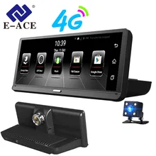 E-ACE E14 Auto Dvr 4G Android Dash Camara Da 8.0 Pollici Video Registratore di Navigazione GPS Dashcam ADAS Auto Registrar Con videocamera vista posteriore