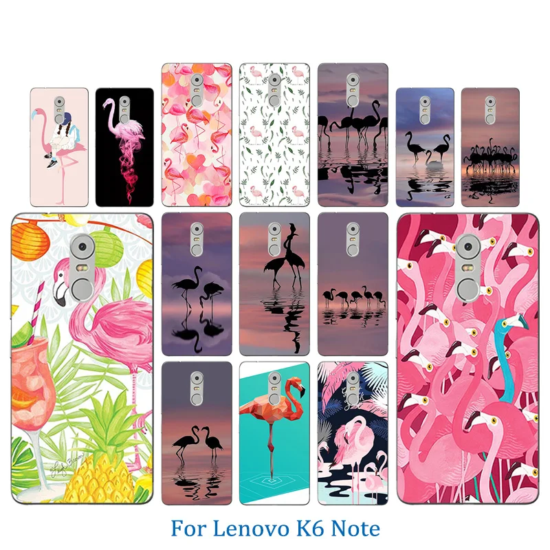 5.5 inch For Lenovo K6 Note Silicon Back Cover Vibe Coque Flamingos Pattern Soft Matte for K53 A48 Phone Case |