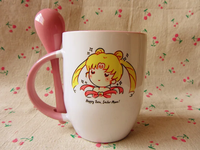 Керамическая кофейная кружка с ложкой Sailor Moon|coffee mug cup|mug cupcup with spoon |