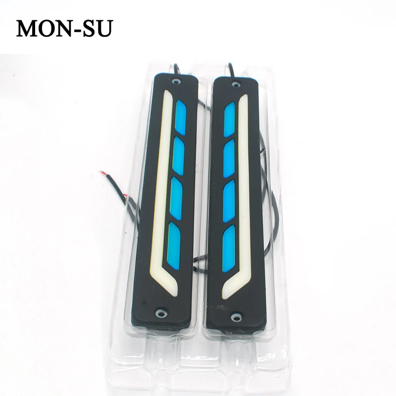 

MON-SU 2pc High Power Car Styling Car Driving Day Running Light Waterproof COB Day Time Working Lights Flexible LED Strobe Light