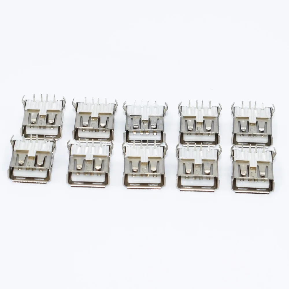 10 шт. USB тип A стандартный порт Женский Разъем для припоя PCB разъем USB-A типа |