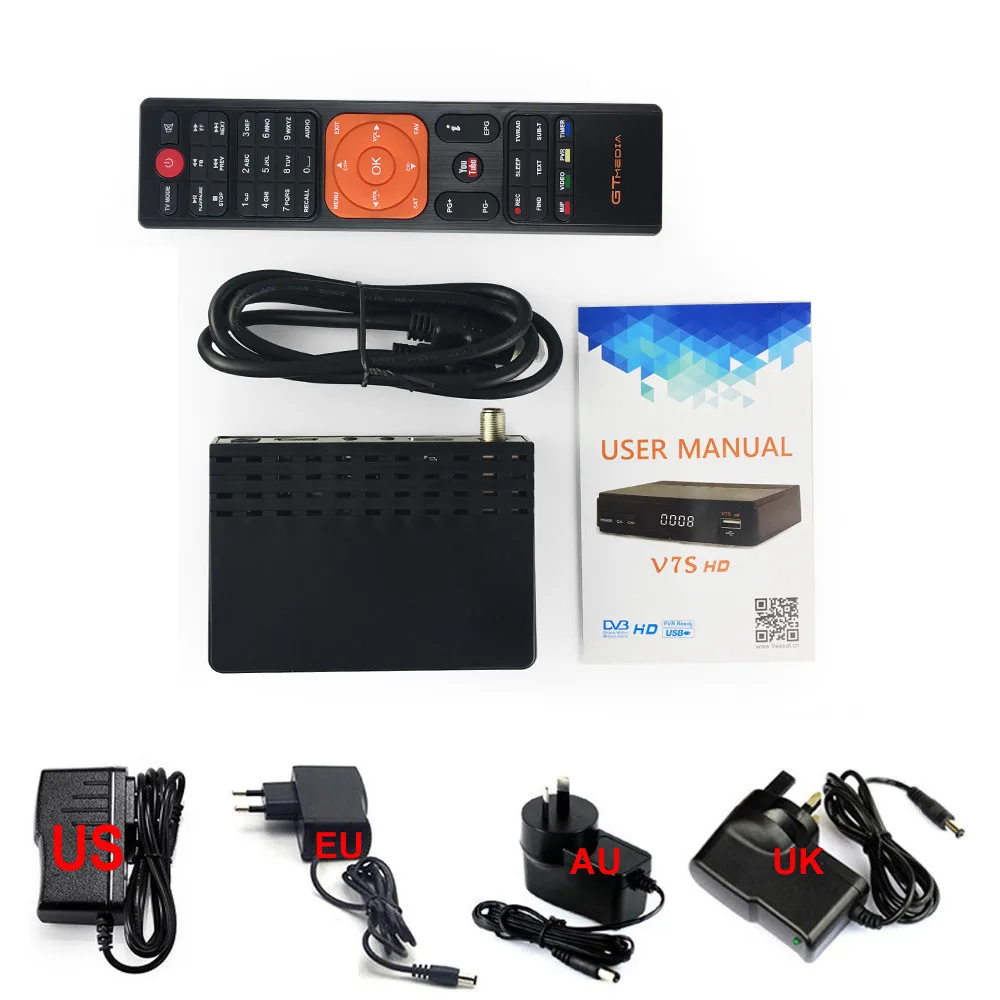 Gtmedia V7S 1080P цифровой рецептор DVB-S2 спутниковый ресивер ТВ-тюнер HD Box Cline декодер Biss VU PVR WiFi Youtube Freesat v7 - Цвет: Only V7S Box