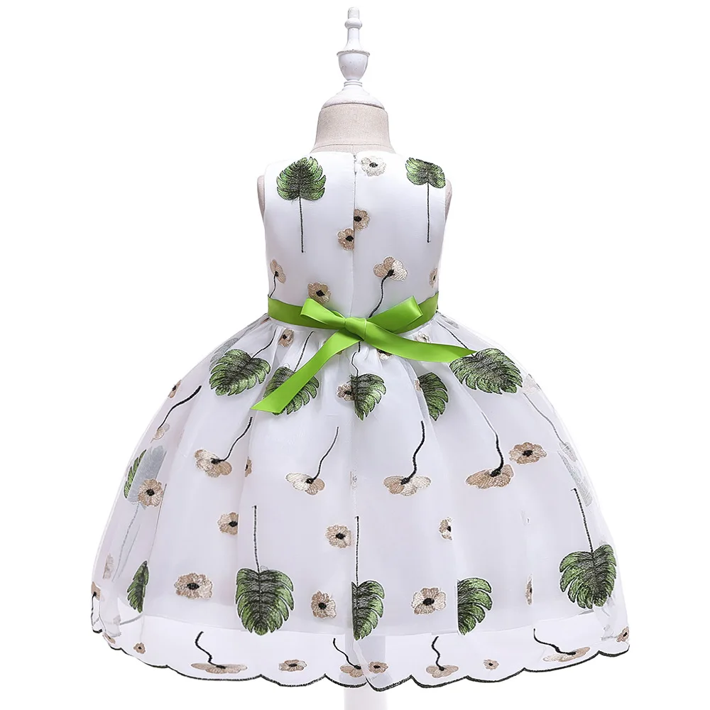 Fashion Girls Dress For Kids Embroidered Flowers Ball Gown Children Birthday Party Princess Dresses For Girls Clothes Prom Dress (8)