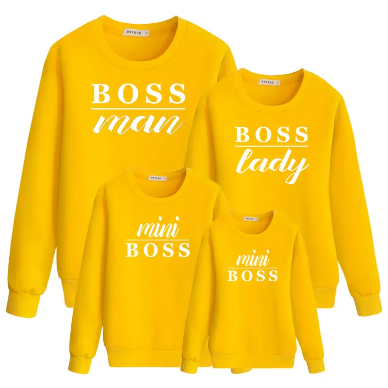 Семейные свитшоты для папы, мамы, дочки и сына, для девочек и мальчиков, для папы, мамы и меня, мини-футболка с надписью «boss man», «lady» Одинаковая одежда - Цвет: color 3