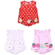 Bebe recém-nascidos Vestidos Da Menina Do Bebê Roupas de Algodão 2018 Criança Crianças Costume Verão Floral Bebê Menina Bodysuit Bebê Roupas Meninas