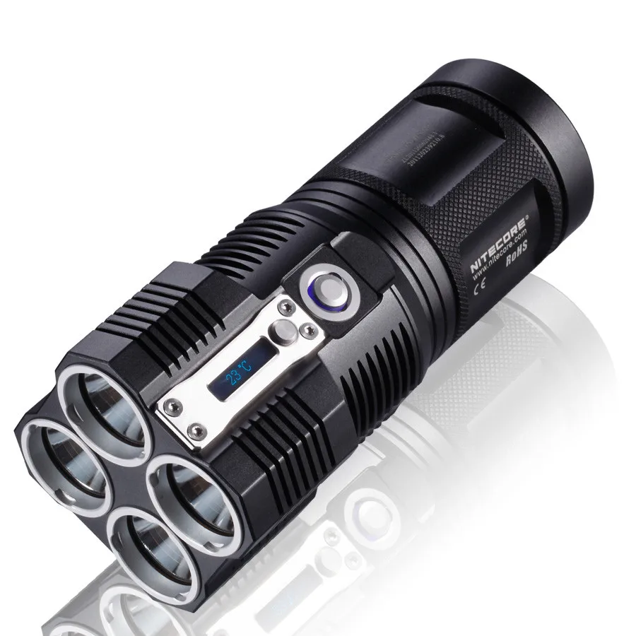 Перезаряжаемый фонарь NITECORE TM26 4* CREE XM-L2 U3 светодиодный Макс. 454 лм дальность луча м водонепроницаемый походный фонарь