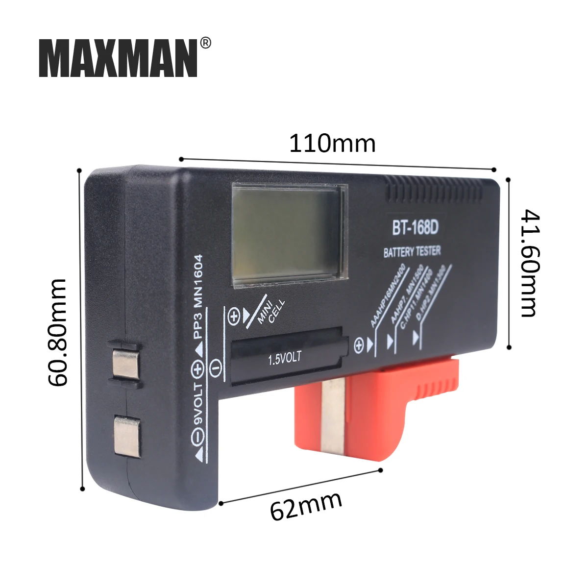 MAXMAN BT168 цифровой тестер вольт проверки для AA AAA 9 в Knop Meerdere Maat тестер напряжения измеритель Gereedschap