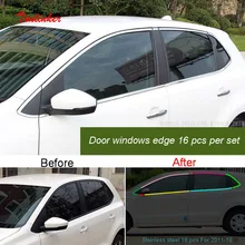 16 pcs DIY New stainless steel car styling Special door window light bar case cover For Volkswagen vw new POLO parts accessories 16 pcs DIY New stainless steel car styling Special door window light bar case cover For Volkswagen vw new POLO parts accessories