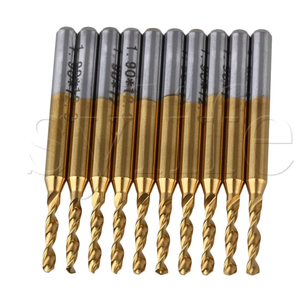 10pcs 3.175mm Steel Titanium PCB Drill Bits 1.9mm Blade Dia High