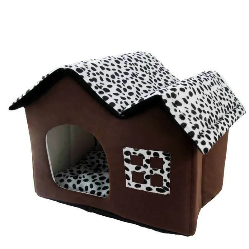 

Pet Dog Removable Cover House Brown Mechnical Wash Beds for Small Large Dogs Cats Sleeping DB718