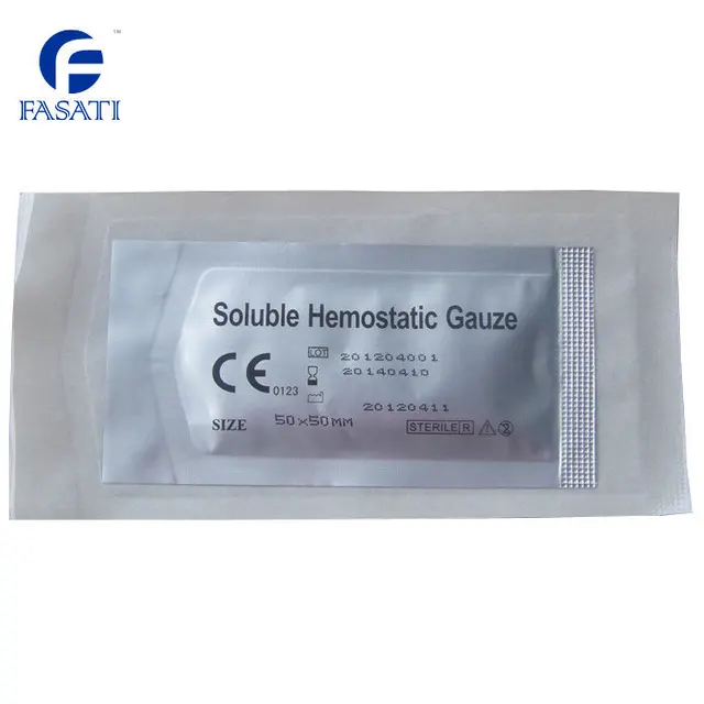 50pc 10cm*8cm Soluble Hemostatic Gauze medical bloodstop bandages