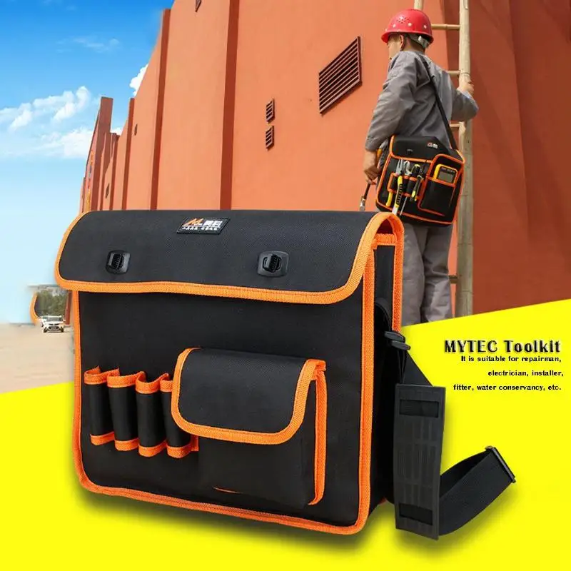 Toolkit Canvas Multifunctional Maintenance Hardware Tool Bag 35cm Large Dual-gear Single Shoulder Bag Waterproof Scratch-Proof