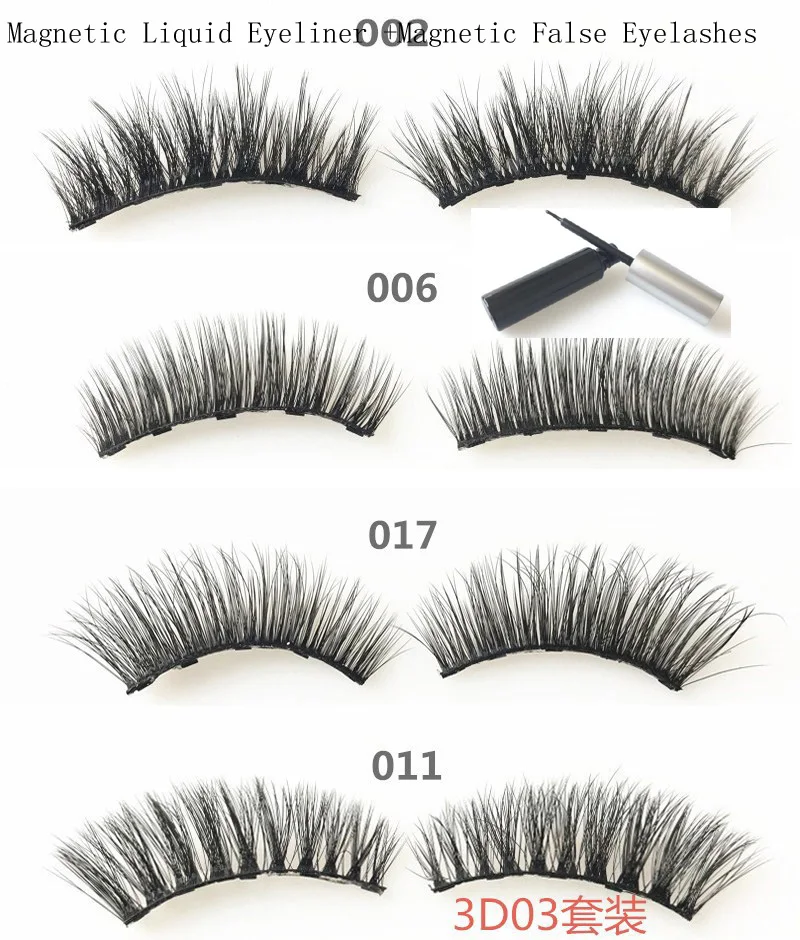 

NEW 5 Magnetic Eyelashesnatural Human hair False Eyelashes Magnet Lashes Magnetic Liquid Eyeliner & Magnetic False Eyelashes
