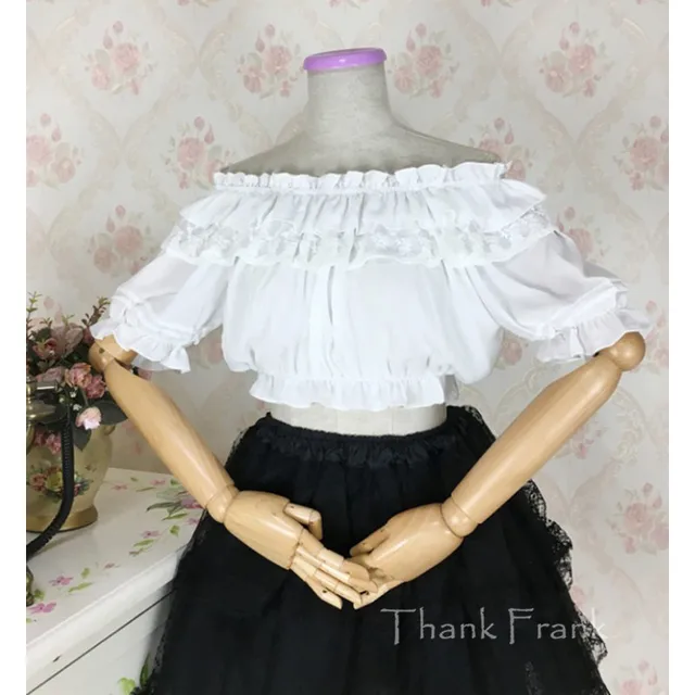 Sweet Chiffon Lolita Kemeja Wanita 