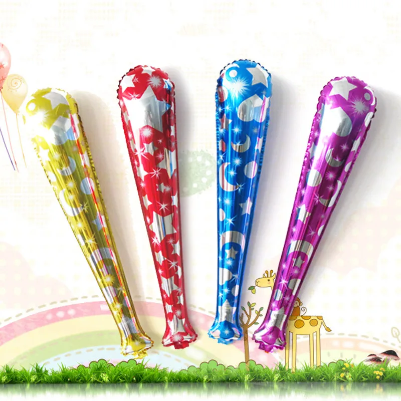 

Large baseball bat shape aluminum foil balloons children's toys cheer bell blow bar inflatable air balloons event party supplies