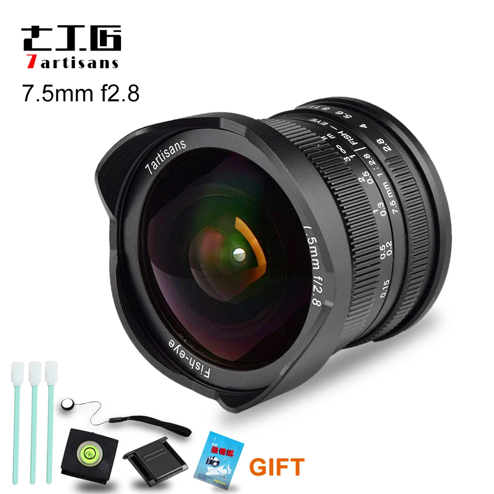 7artisans 7 5mm F2 8 Fisheye Lens 180 Aps C Manual Fixed Lens For E Mount Canon Eos M Mount Fuji Fx Mount Hot Sale Gift Camera Lens Aliexpress