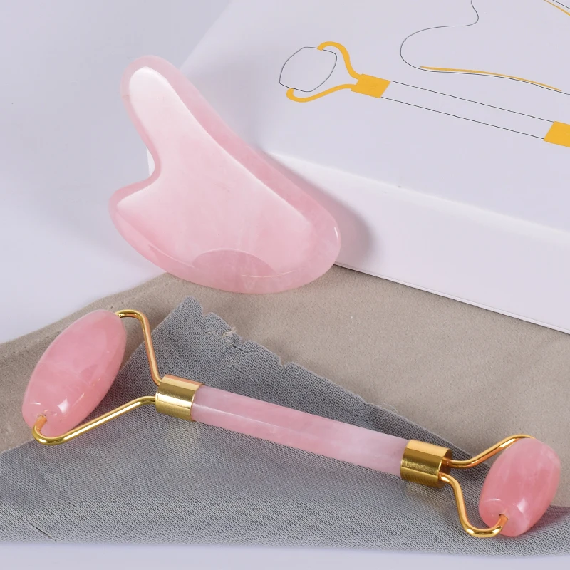 Jade Roller Gua Sha Tool Set Acupuncture Scraping Natural Rose Quartz Face Massage Slimming Anti Wrinkle Cellulite Neck Gift Box Jade Roller Gua Sha Tool Set Acupuncture Scraping Natural Rose Quartz Face Massage Slimming Anti Wrinkle Cellulite Neck Gift Box