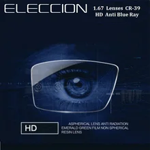 ELECCION 1,56 1,61 1,67 1,74 анти синий светильник очки по рецепту линзы CR-39 близорукость дальнозоркость Пресбиопия оптика асферические линзы