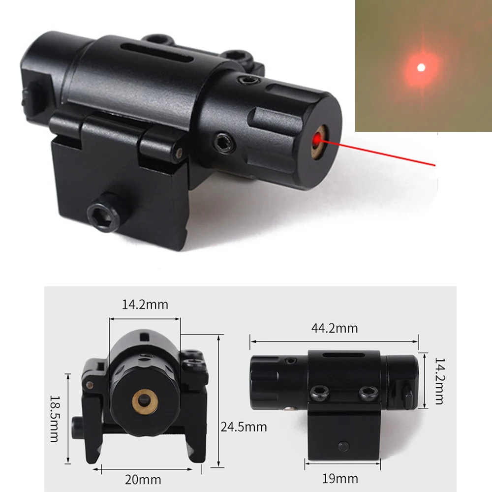 

Tactics Hunting Mini Red Laser Sight Scope Weaver Picatinny Mount Set For Gun Rifle Pistol Shot Airsoft