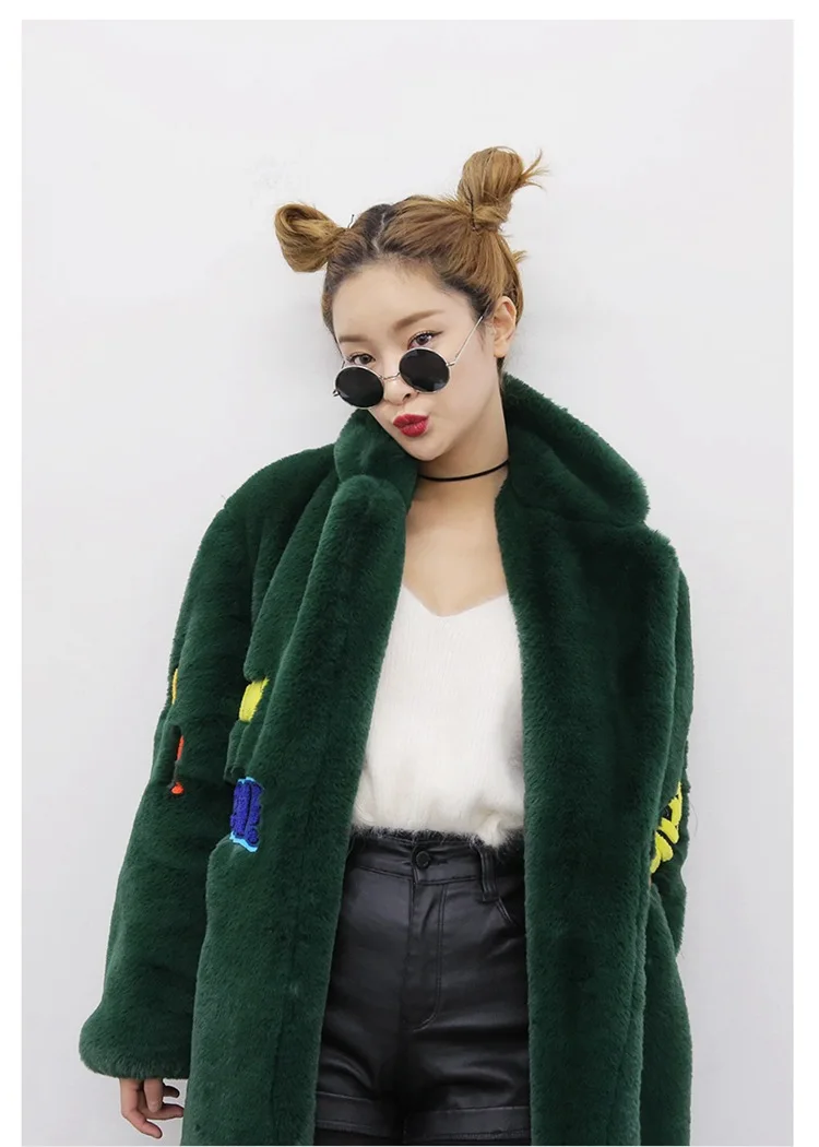 Nagodo Thick Warm Fur Coat 2018 New Korean winter oversized fur coats for women pattern Casual Faux Rabbit Fur Plush Coat S -XL