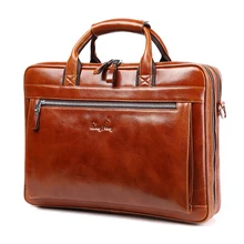 DongHong vintage 100% cuero genuino de los hombres de negocios de calidad Superior Para Hombre de la cartera bolsos de hombro bolsas de mensajero del ordenador portátil