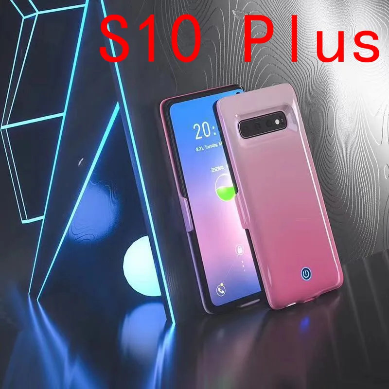 Чехол для аккумулятора для samsung Galaxy S10 S10E S10 Plus, чехол для зарядного устройства, тонкий ударопрочный расширенный внешний аккумулятор, чехол для USB 5000ma - Цвет: S10 Plus-Rose