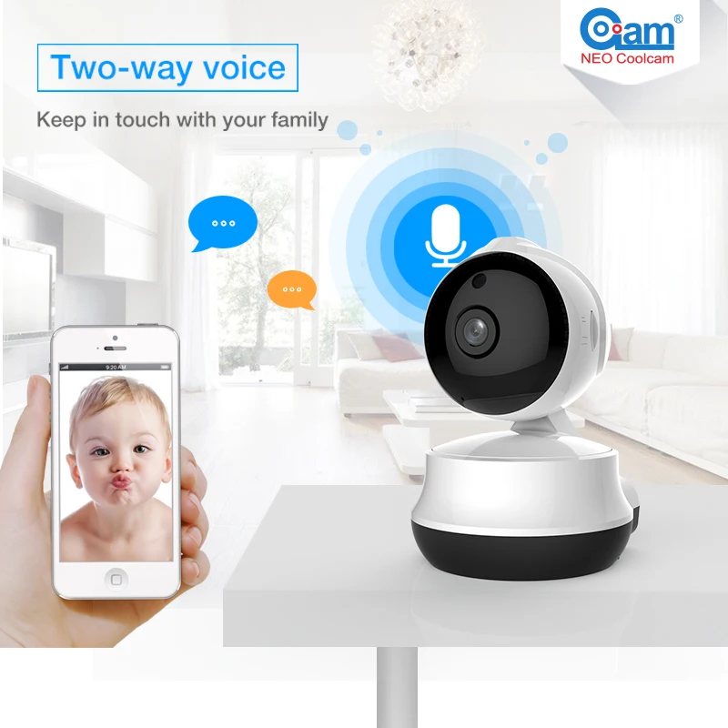 NEO Coolcam NIP-61GE Mini 720P wifi ip camera Wireless P2P CCTV Network camera and Support TF card baby monitor and Free APP