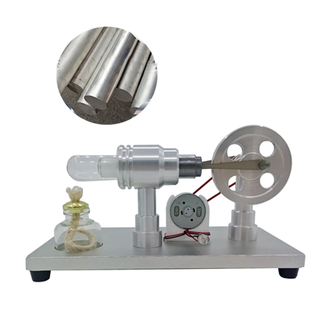 

Metal Baseboard Double-cylinder Micro DIY Stirling Engine External Combustion Engine