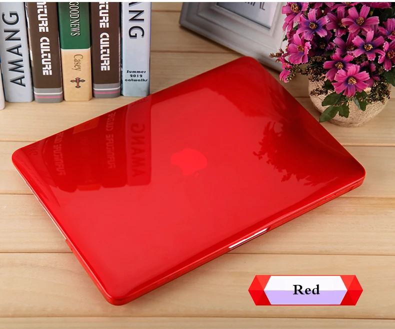 Кристальный Жесткий Чехол для ноутбука Macbook Air Pro retina 11 12 15 16 дюймов Touch Bar ID для MacBook New Air 13 A1932 чехол - Цвет: Красный