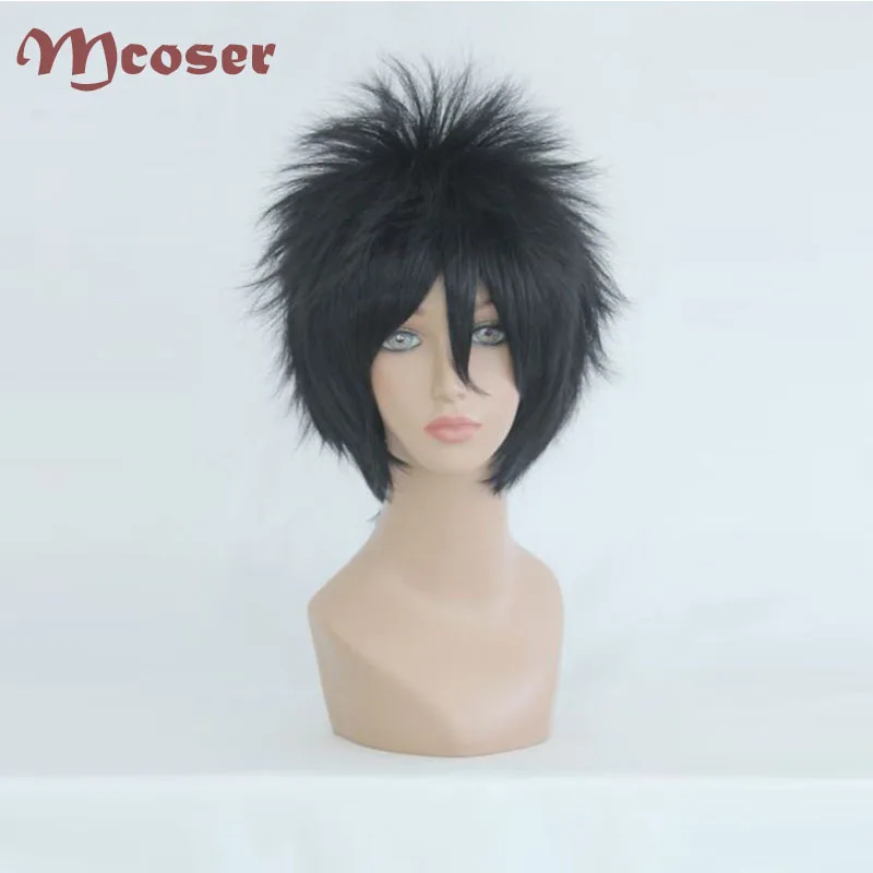 MCOSER 35 см короткий Наруто-Учиха Саске черный косплей костюм парик