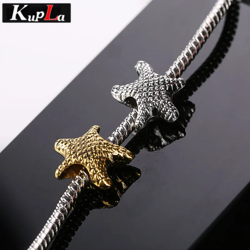 

Vintage Starfish Beads for Pandora Charms Bracelets European Starfish Beads Metal DIY Big Hole Spacer Beads for Jewelry Making