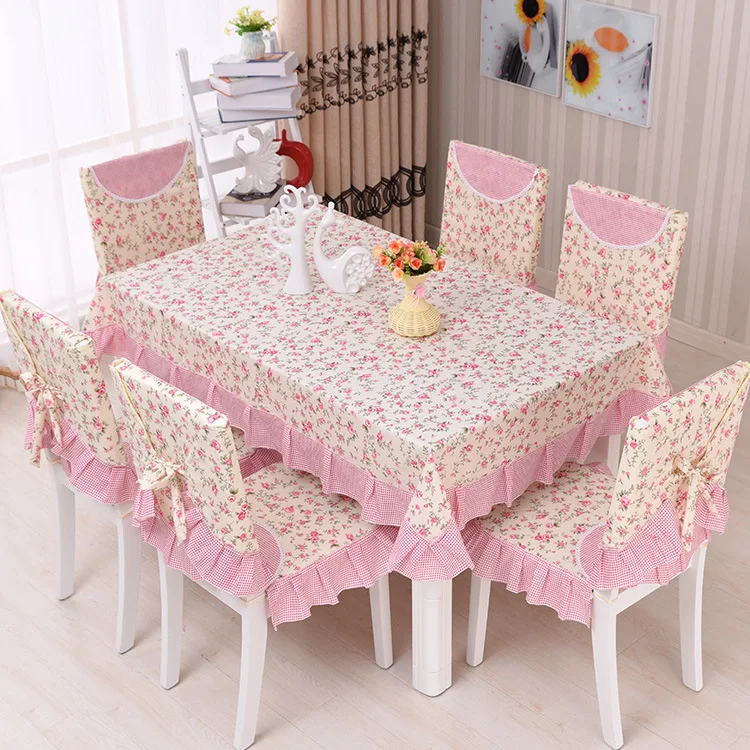 Floral pastoral photo printing tablecloth set suit 130*180cm 150*200cm