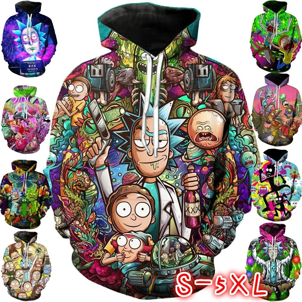 

2019 Unisex Rick and Morty Hoodies Art 3D Streetwear Hoodie Comic Casual Tracksuit Pullover DropShip Sweatshirt Hip Hop