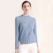 Solid half turtleneck elastic knit slim pullovers sweater 2018 new women autumn winter basic long sleeve sweater