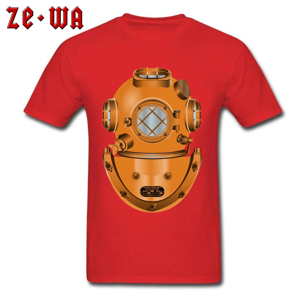 Family Mens T-shirts Crew Neck Short Sleeve All Cotton diving helmet 158250 Tees Crazy Tee-Shirts Drop Shipping diving helmet 158250 red