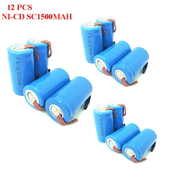

12pcs 1.2v 1500mah NI-CD SC Rechargeable batteries SC power bank 0.2C charge and discharge electric toothbrush lighting