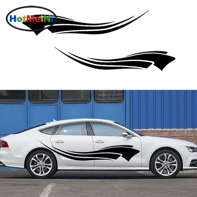 

HotMeiNi 2 X Flying Forward Exquisite Personalized Car Sticker Striped Ribbon Art Trailer Kayak Canoe Car Vinyl Decal 10 Colors