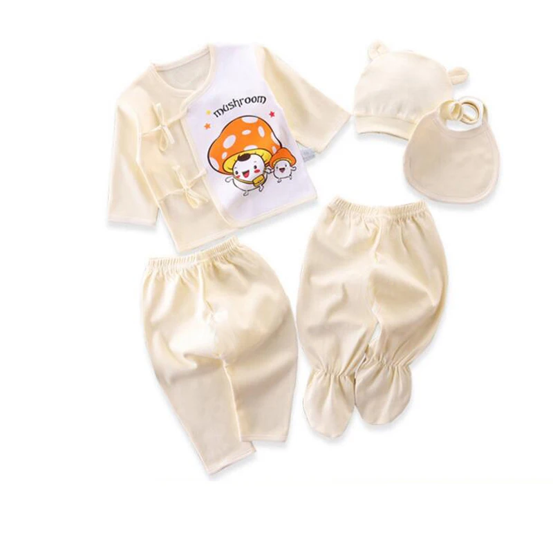 Newborn Infant Baby Suits Boys Girls Clothes Sets tops Pants bibs hats Girl Clothing set for baby girls outfit 5PCS/SET baby clothes mini set