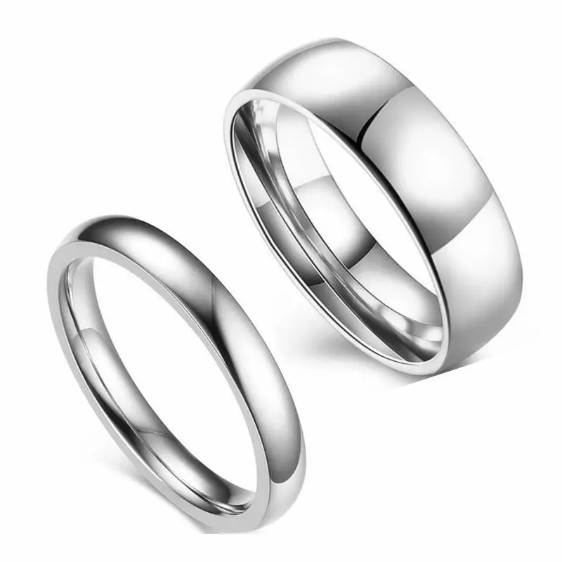 Romantic Wedding Rings For Lover Gold-Color Stainless Steel Couple Rings For Engagement Party Jewelry Wedding Bands