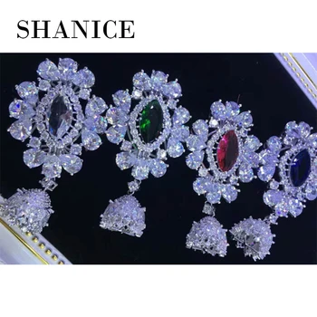 

SHANICE 60-80mm Link Connector CZ Micro Pave Stone paved Clasps Jewelry findings Micro Pave fluorial oval crown Brass connecto