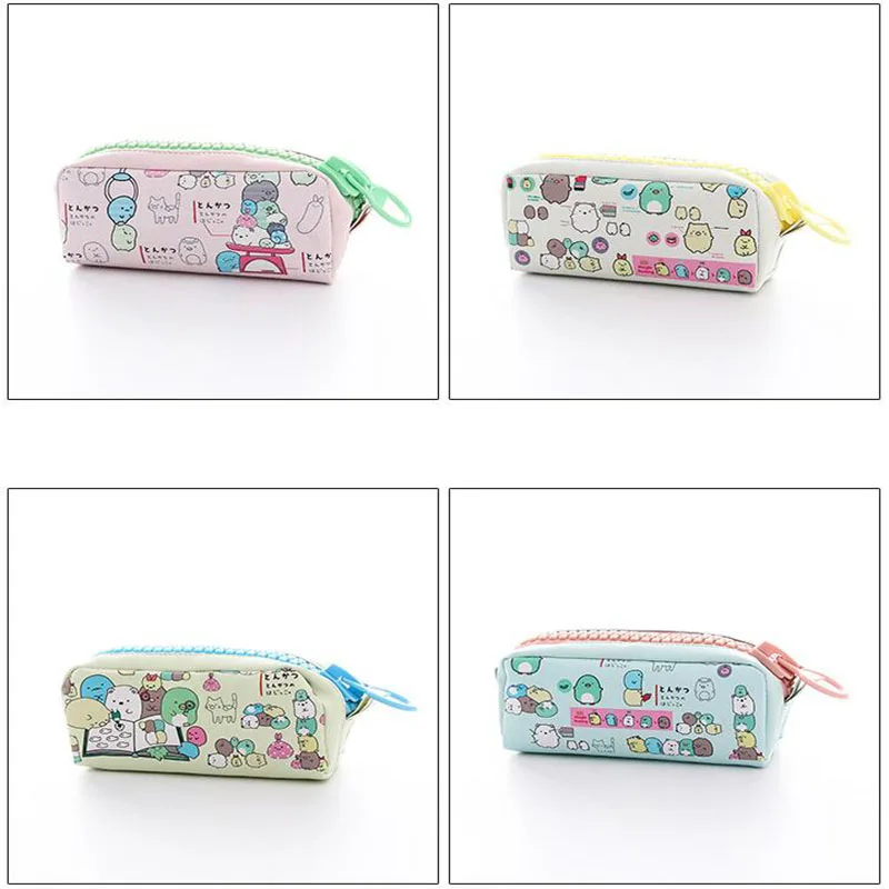 

Stationery Cartoon Creative Simple Pencil Bag Cute PU Leather Personality Large Zipper Student Large Capacity Stationery Bag
