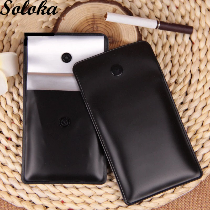 2Pcs/lot PVC Mini Ashtrays Bag Potable Pocket Ashtray Outdoor Smoking