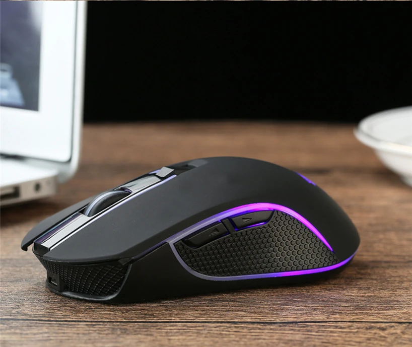 Беспроводная Бесшумная светодиодная USB игровая мышь VOBERRY с зарядным устройством