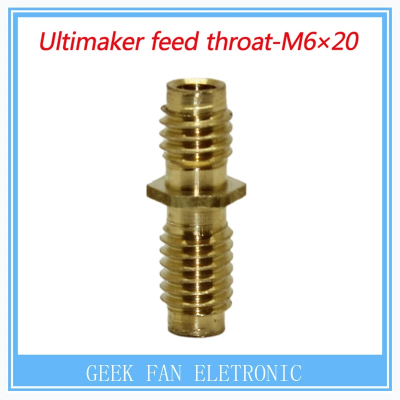 

2pcs/lot Copper Hotend M6*20MM Nozzle Throat for Reprap Ultimaker 3mm 3D Printer
