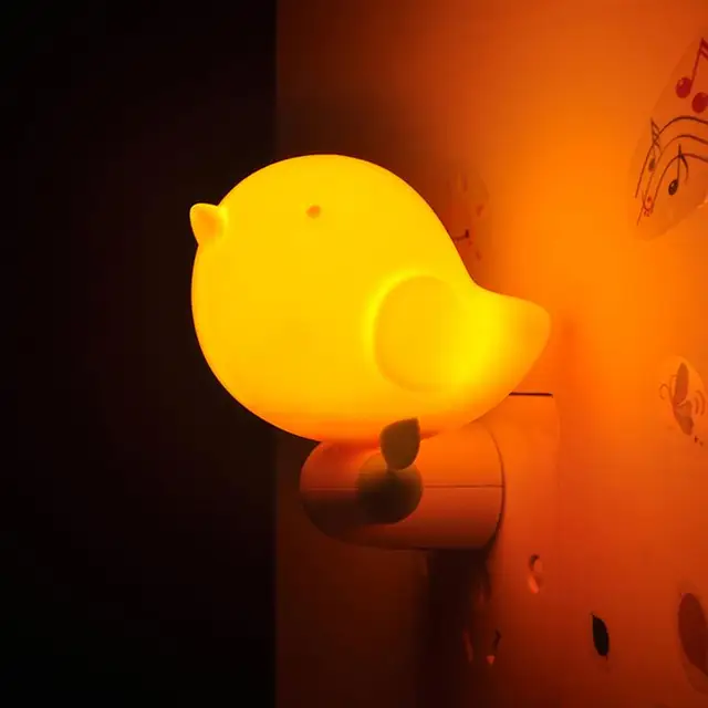 1032 Led Intelligent Oiseau Plug Dans Enfants Night Light Us Plug Lumière De Nuit De Dessin Animé Doux Bébé Pépinière De Lampe De Respiration Led