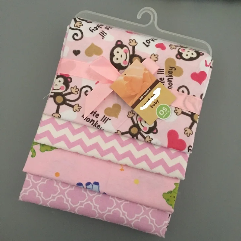 NEW color 4pcs//pack 100/%cotton flannel receiving baby blanket newborn