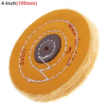 

4 Inch T-shaped Yellow Cotton Cloth Polishing Wheel Flannel Mirror Polishing Buffer Cotton Pad with 5mm Hole Metal Polishing