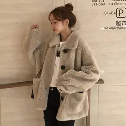 Зимняя куртка 2019 новая короткая женская куртка с отворотом с длинным рукавом ленивый ветер плюшевая теплая куртка женская однотонная