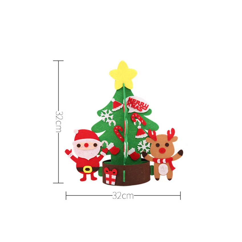 DIY войлочная Рождественская елка новогодние подарки Детские игрушки искусственное дерево настенные подвесные украшения Рождественское украшение домашняя оконная подвеска