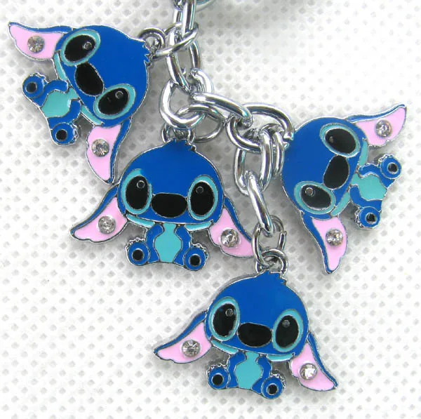 

New hot 10set Cartoon Lilo Stitch logo Pendant key china Lovely Jewelry Gift